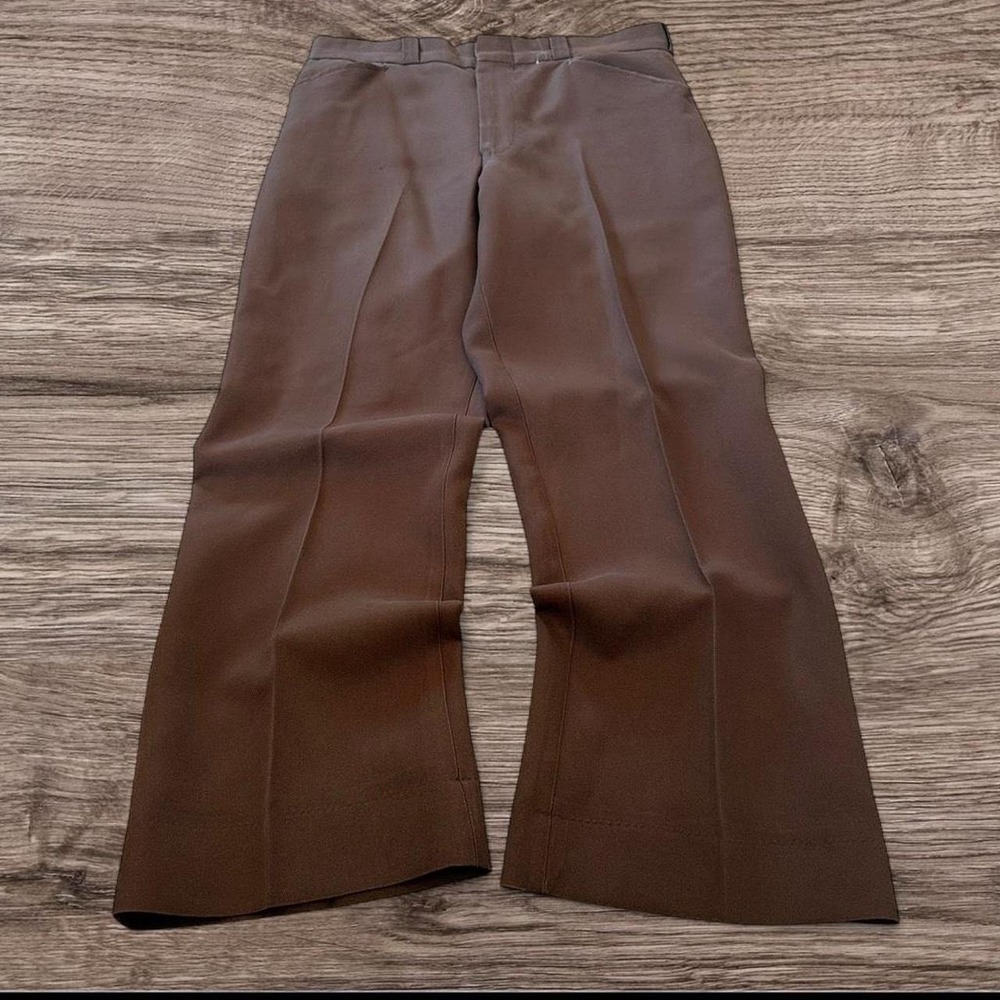 32x28 Brown Pleated Straight Wide Leg Dress Pants Y2K Vintage